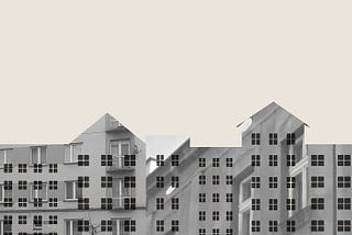 Book cover illustration of apartment buildings from the Scribe Book edition of Plunder: A Memoir of Family Property and Nazi Treasure by Menachem Kaiser