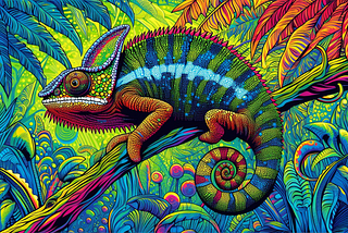 a colourful chameleon