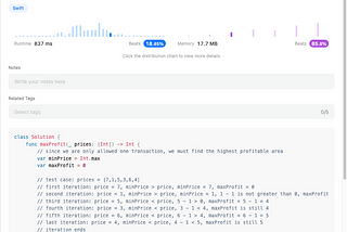[LeetCode in Swift] Best Time to Buy and Sell Stock