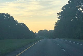 Sunset over the highway