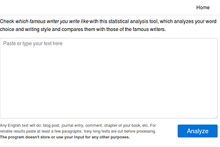 You write like a famous writer. Find out who?