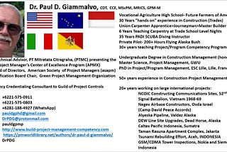 Dr. Paul D. Giammalvo, Ph.D., CDT, CCE, MScPM, MRICS, GPM-m