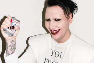 Marilyn Manson dressed in white, photo by Terry Richardson