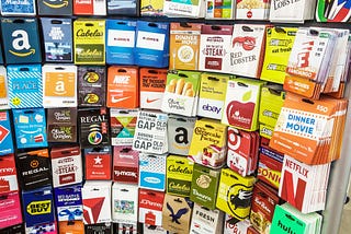 Assorted Gift Cards Display