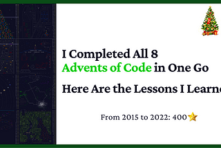 I Completed All 8 Advents of Code in One Go: Here Are the Lessons I Learned.