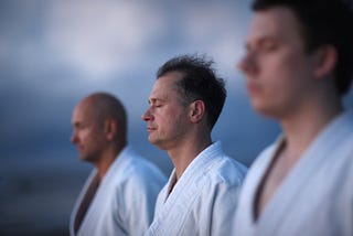 3 Men mediatin for Martial Arts with Martial Arts