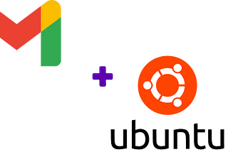 Gmail and Ubuntu logos with a plain background