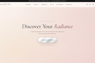 the landing page for “beautiful you”