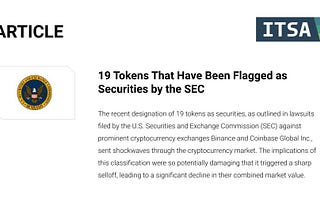 19 Tokens That Have Been Flagged as Securities by the SEC