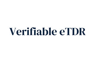 Verifiable eTDR