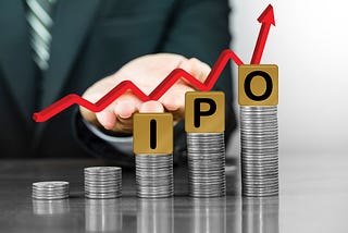 IPO image with stacked coins showing stock growth