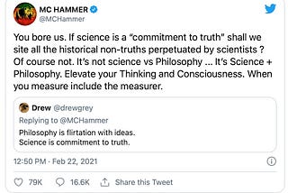 MC Hammer: You bore us tweet. When you measure include the measurer.