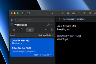 Meeting notes with Drafts app and DEVONthink