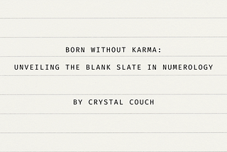 Born Without Karma: