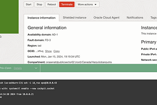 Connect Private Compute Instance using OCI Cloud Shell