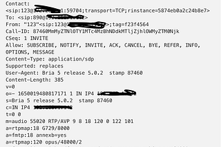 Understanding SIP INVITE packets