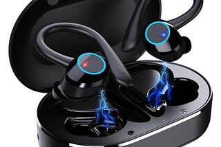 Touch Control Wireless Headphones with Microphone Sports Waterproof Wireless Earbuds 9D Stereo