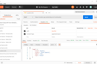Generate test data with Postman and Randomkey