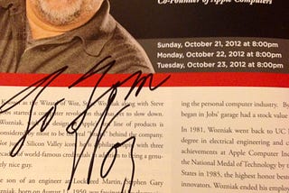 Cover of the program featuring Steve Wozniak