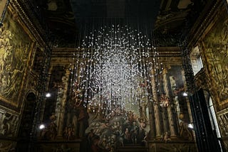 Image shows the installation ‘Coalesence’ in the Painted Hall Greenwich