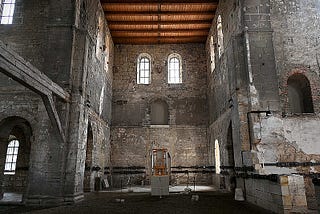 The organ that plays the 639-year-long John Cage piece in the nearly empty, nearly 1,000-year-old St. Burchardi Church, Halbertstadt, Germany.