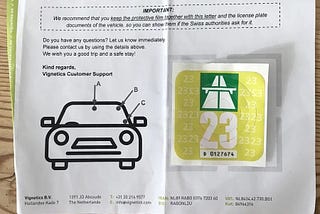 Swiss vignette (sticker)