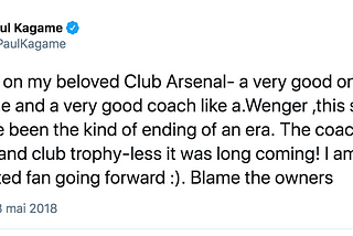 At least Wenger knew when to leave… When is Kagame?