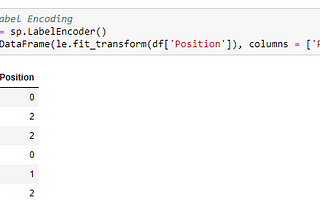 Implementation of Label Encoding