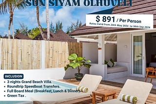 Sun Siyam Olhuveli | 4 Star Beach & Spa Resort in Maldives @ Book Now +91 9319895333