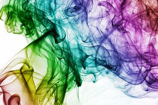 Whispy smoke in different colours.