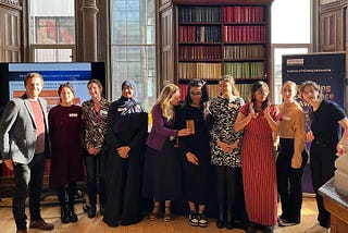 Library Student Team receiving an award