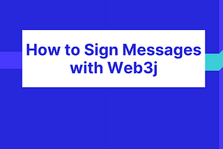 How to sign messages with Web3j