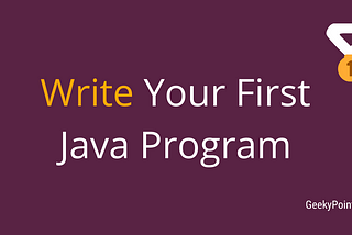 first java program