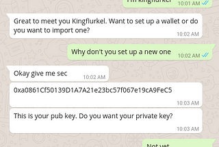 Pether, a Whatsapp bot doing transactions on Ethereum