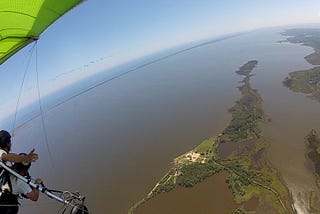 Hang gliding 2,000 feet above the Outer Banks of North Carolina.