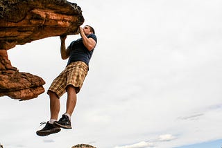 Rock climbing for fitness.