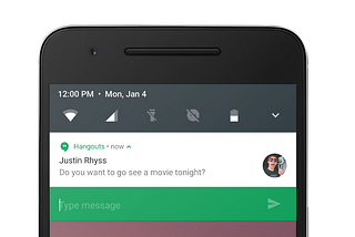 Show a message reply Notification in android