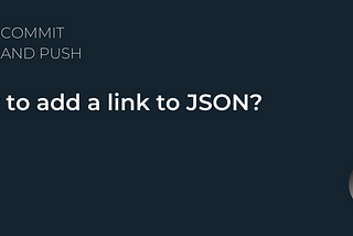 How to add a link to JSON?