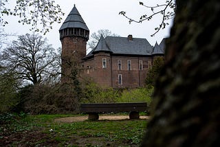 View of castle Burg Linn. Krefeld, Germany, March 22, 2024.