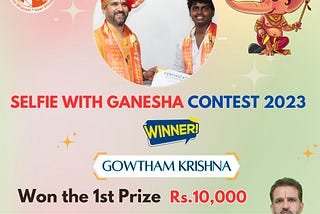 CD Chavan Awards Mr Gowtham for Winning ‘Selfie With Ganesh’; Supports Shivaji Jayanti National…