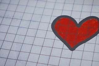 Heart drawn on graph paper