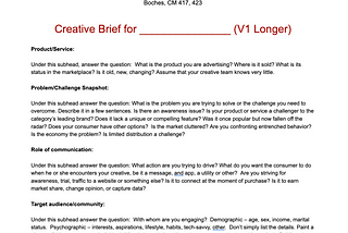 A Template for the Creative Brief