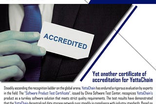 Yet another certificate of accreditation for YottaChain