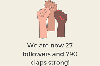 We are now 26 followers and 790 claps strong!
