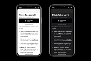 Screenshot of the web article displayed in the iOS App via TelegraphKit