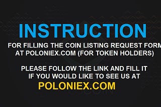 Instruction for filling the coin listing form at Poloniex.com \ for PLC Token Holders