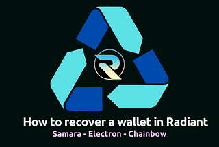 How to recover a wallet in Radiant