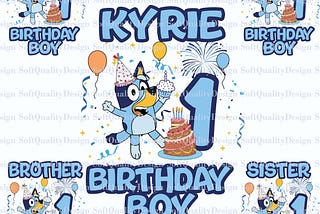 Personalized Dogs Birthday Family PNG,  Blue Dogs Birthday Boy Png, Dogs Birthday Girl Png, Kids BirthdayPng,Birthday Gifts Png,Digital File