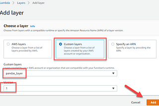 Adding a Pandas Layer to AWS Lambda