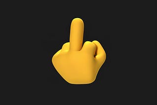A hand with middle finger extended, with the attendant meaning.